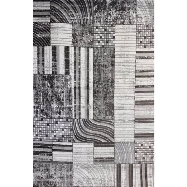 Rug Branch Cadence 8-ft x 11-ft Abstract Patchwork Polyester Residential Indoor Area Rug - Grey