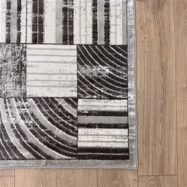 Rug Branch Cadence 8-ft x 11-ft Abstract Patchwork Polyester Residential Indoor Area Rug - Grey
