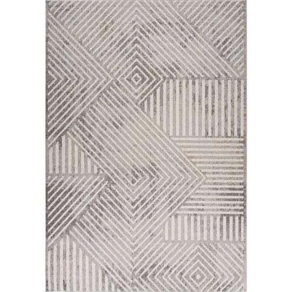 Rug Branch Jules 4-ft x 6-ft Abstract Polypropylene Residential Indoor Area Rug - Grey