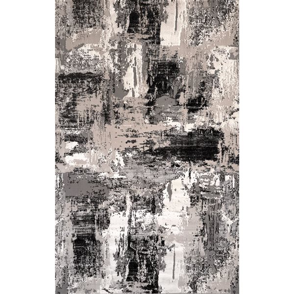 Rug Branch Atlas 4-ft x 6-ft Abstract Polyester Residential Indoor Area Rug - Grey