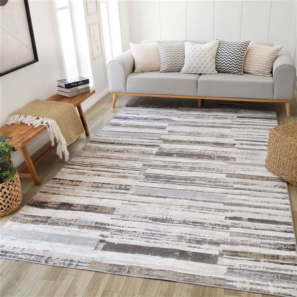 Rug Branch Cadence 8-ft x 11-ft Abstract Polyester Residential Indoor Area Rug - Beige