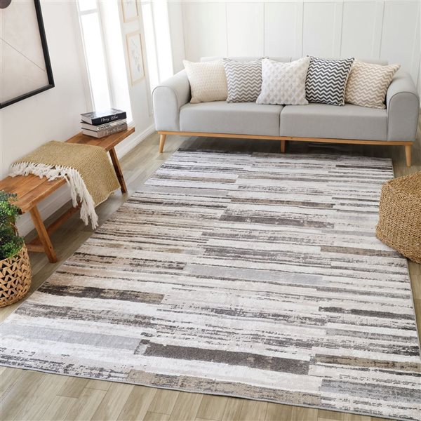 Rug Branch Cadence 8-ft x 11-ft Abstract Polyester Residential Indoor Area Rug - Beige