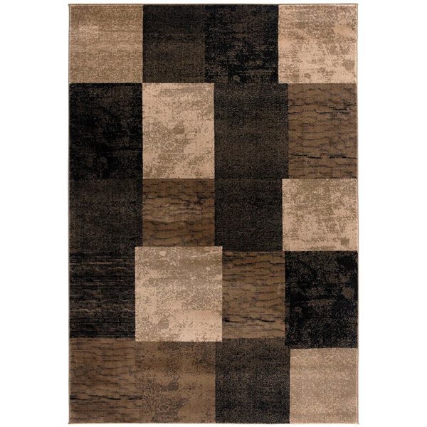 Rug Branch Montage 5-ft x 8-ft Geometric Polypropylene Residential Indoor Area Rug - Brown