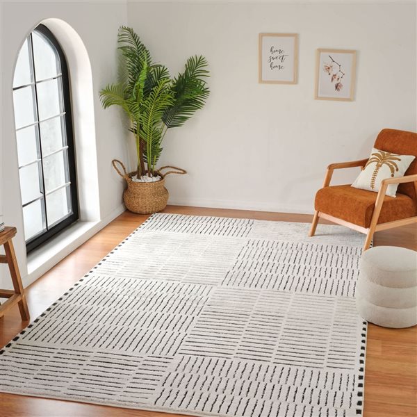 Rug Branch Domus 5-ft x 8-ft Abstract Polypropylene Residential Indoor Area Rug - Cream