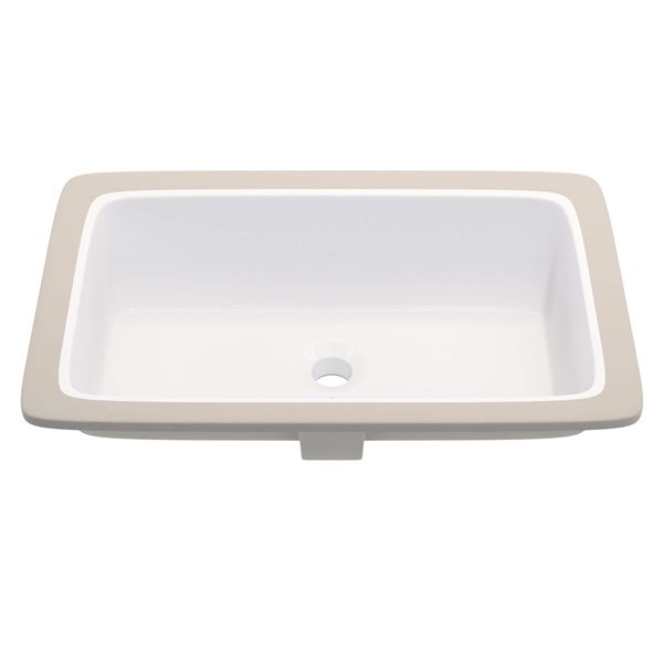 Novatto 21 x 13.38-in Rectangular Undermount White Porcelain Sink with Overflow
