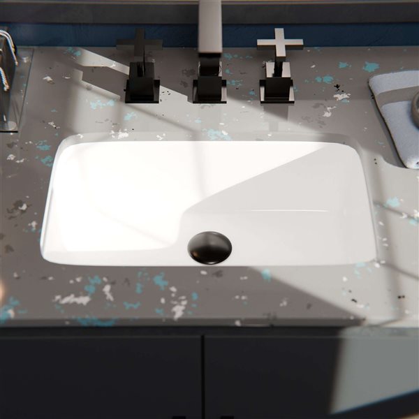 Novatto 21 x 13.38-in Rectangular Undermount White Porcelain Sink with Overflow