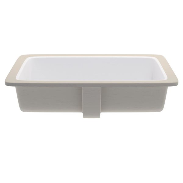 Novatto 21 x 13.38-in Rectangular Undermount White Porcelain Sink with Overflow and Pop-Up Drain - Chrome