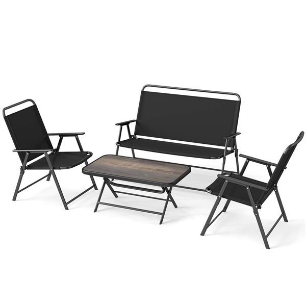 Costway 4-Piece Outdoor Patio Folding Conversation Set