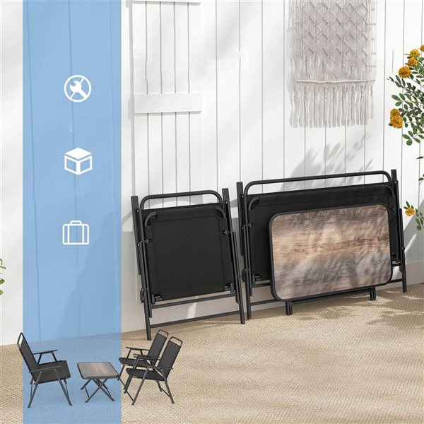 Costway 4-Piece Outdoor Patio Folding Conversation Set