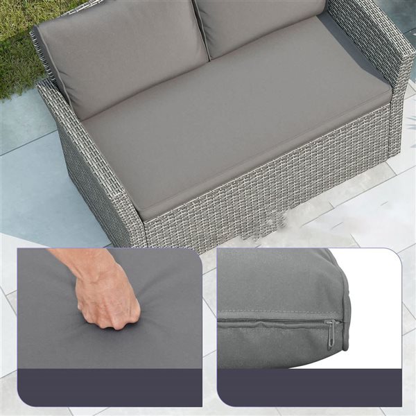 Costway 4-Piece Grey Patio Furniture Set