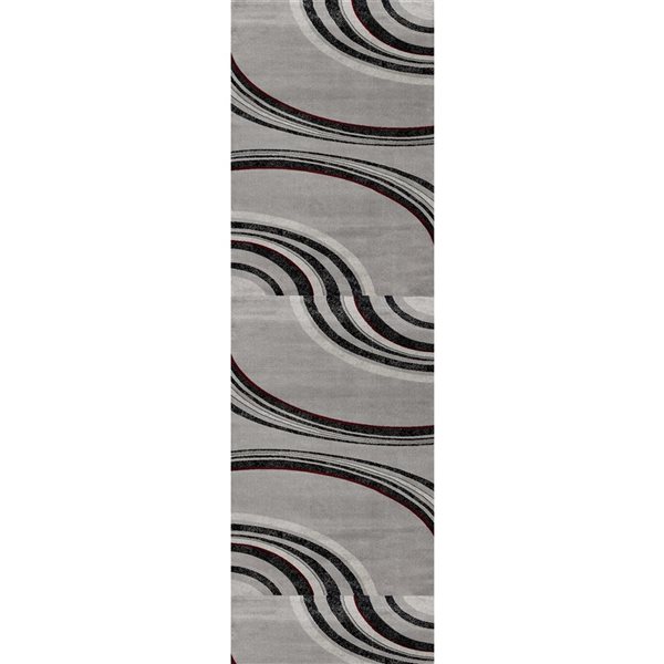 Rug Branch Montage 3 x 15-ft Abstract Modern Runner Rug - Grey