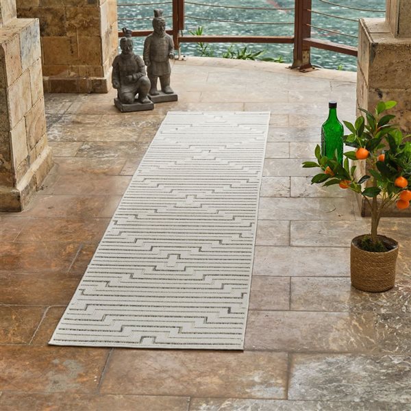 Rug Branch Maise 2 x 10-ft Abstract Modern Runner Rug - Off-White