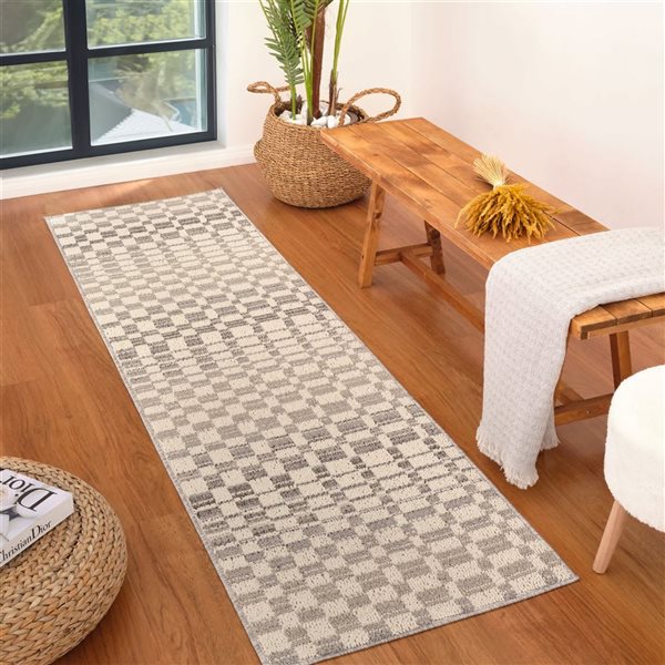 Rug Branch Jules 2 x 8-ft Geometric Runner Rug - Grey