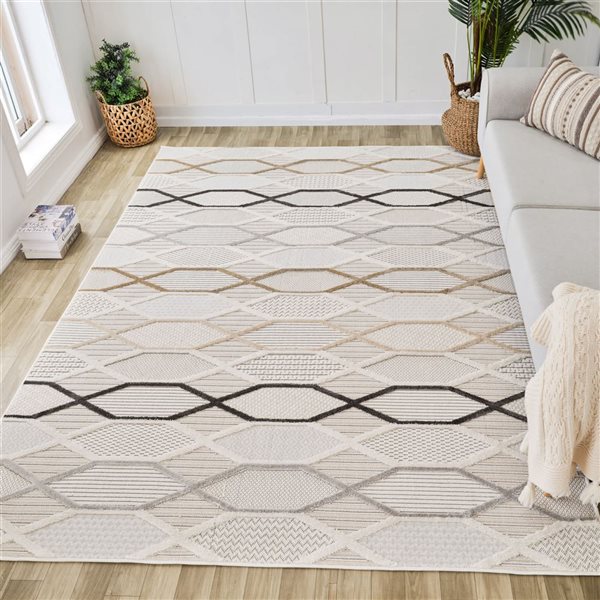 Rug Branch Maison 5 x 8-ft Abstract Modern Area Rug - Off-White