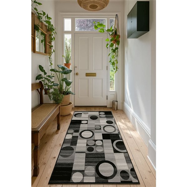 Rug Branch Montage 3 x 13-ft Geometric Modern Runner Rug - Grey