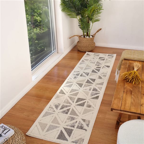 Rug Branch Nimbus 2 x 8-ft Geometric Modern Runner Rug - Off-White