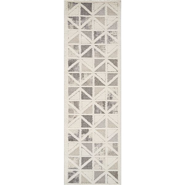 Rug Branch Nimbus 2 x 8-ft Geometric Modern Runner Rug - Off-White