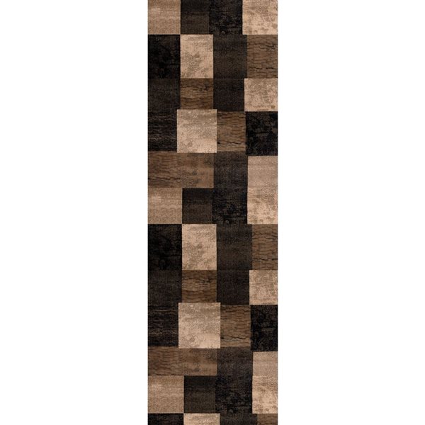 Rug Branch Montage 2 x 15-ft Geometric Modern Runner Rug - Brown