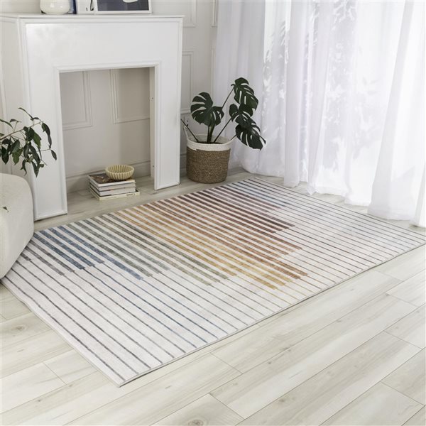 Rug Branch Eclipse 8 x 11-ft Striped Modern Area Rug - Multicolour