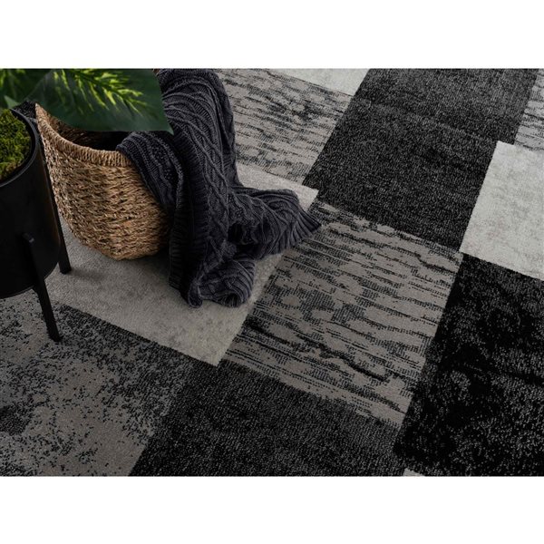 Rug Branch Montage 2 x 15-ft Geometric Modern Runner Rug - Grey