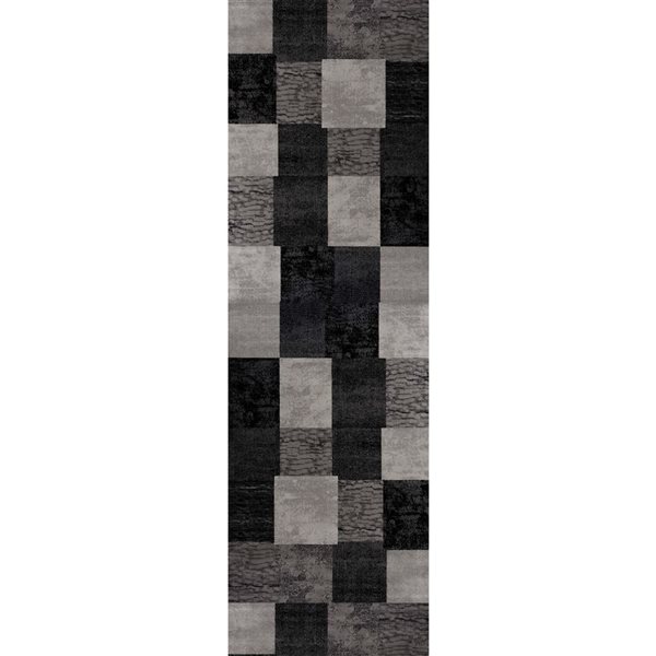 Rug Branch Montage 2 x 15-ft Geometric Modern Runner Rug - Grey