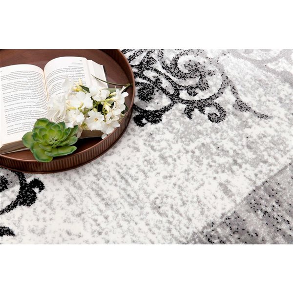 Rug Branch Montage 3 x 10-ft Abstract Modern Runner Rug - Grey