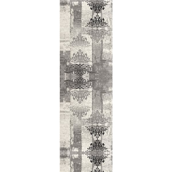 Rug Branch Montage 3 x 10-ft Abstract Modern Runner Rug - Grey