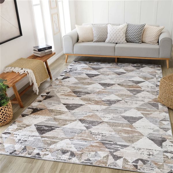 Rug Branch Cadence 6 x 10-ft Abstract Modern Area Rug - Off-White