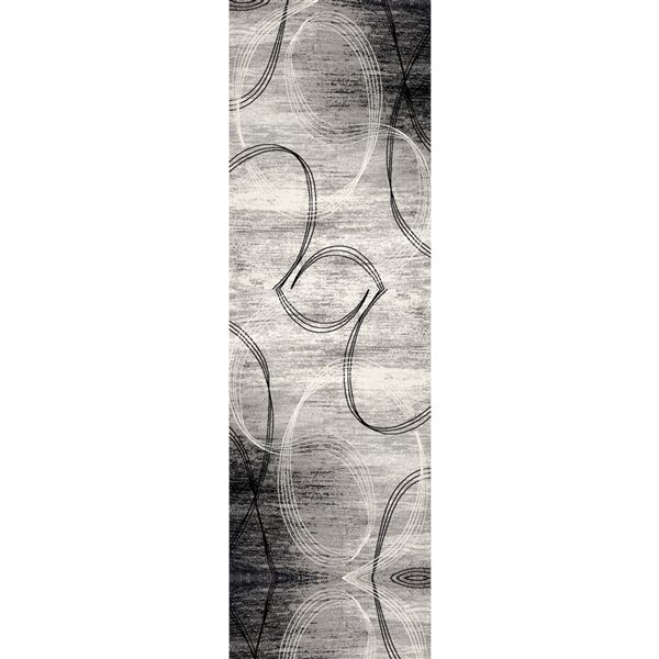 Rug Branch Montage 3 x 15-ft Abstract Modern Runner Rug - Grey