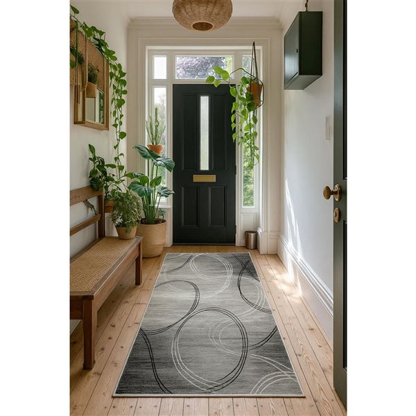 Rug Branch Montage 3 x 15-ft Abstract Modern Runner Rug - Grey