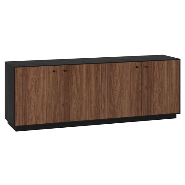 Hailey Home Lillian Black Grain TV Stand for TV's up to 75-in