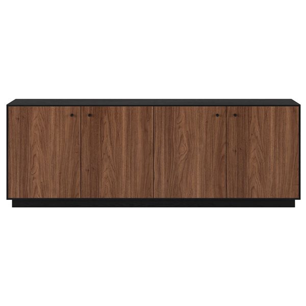 Hailey Home Lillian Black Grain TV Stand for TV's up to 75-in