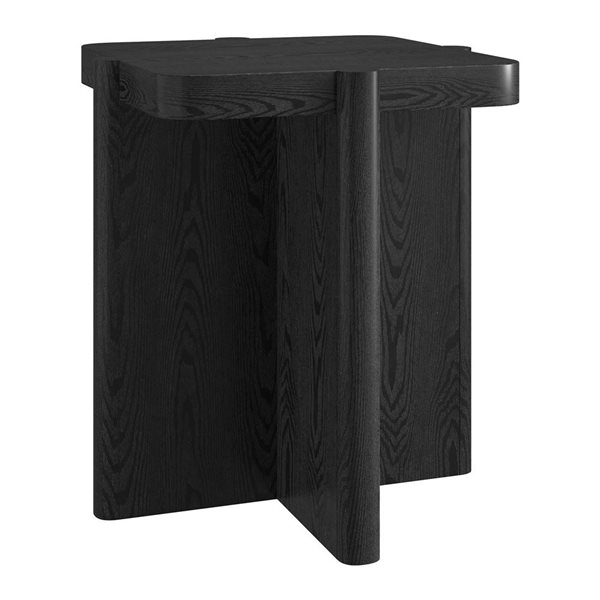 Hailey Home Laguna 20-in Black Grain Square Side Table