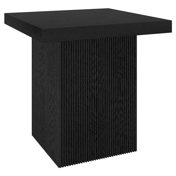 Hailey Home Torren 22-in Black Grain Square Fluted Side Table