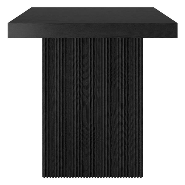 Hailey Home Torren 22-in Black Grain Square Fluted Side Table