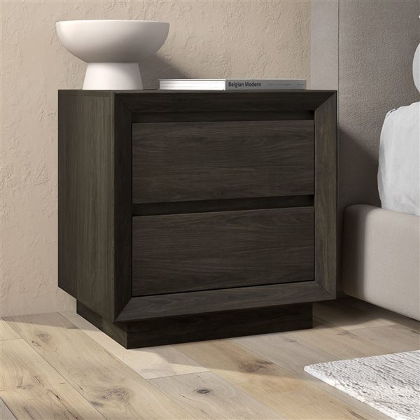 Hailey Home Emmett 24-in Alder Brown Nightstand