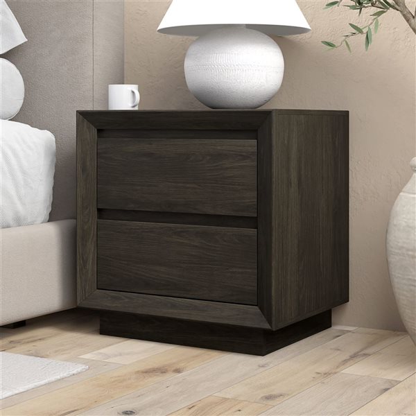Hailey Home Emmett 24-in Alder Brown Nightstand