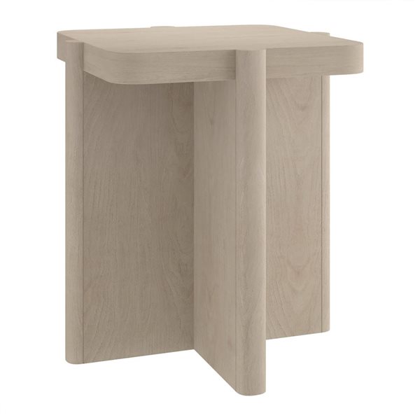 Hailey Home Laguna 20-in Alder Washed White Square Side Table