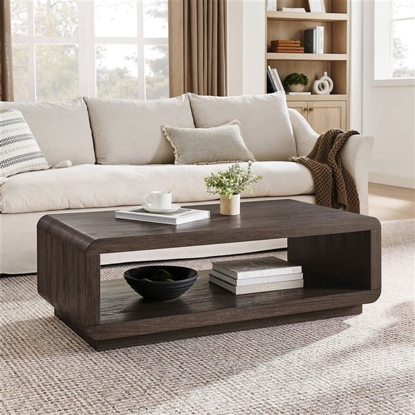 Hailey Home Lonni 47-in Brown Oak Coffee Table