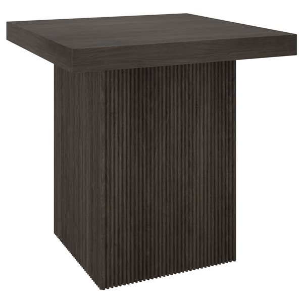 Hailey Home Torren 22-in Alder Brown Square Fluted Side Table