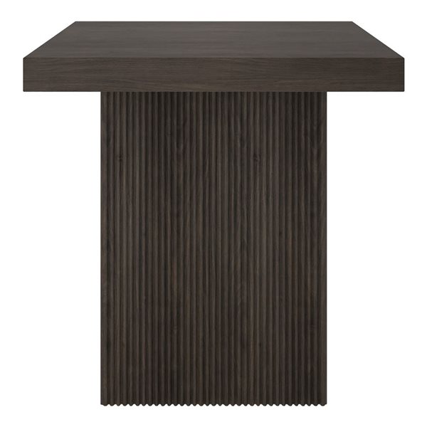 Hailey Home Torren 22-in Alder Brown Square Fluted Side Table