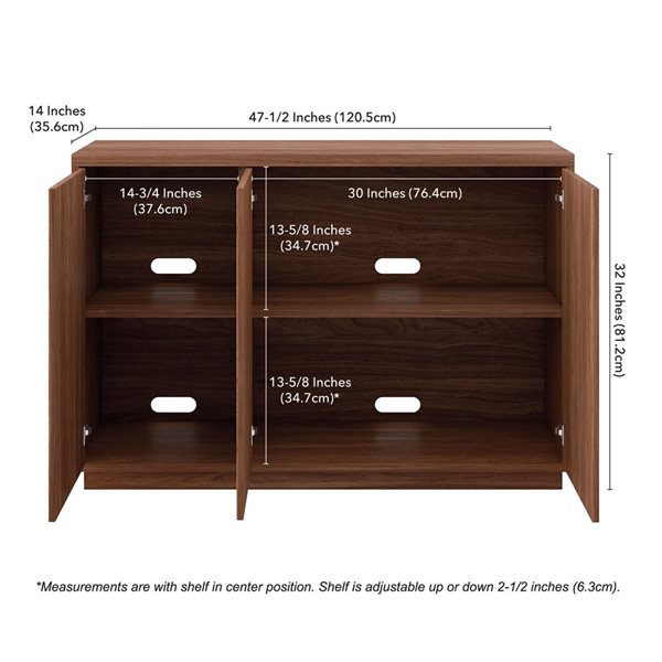 Hailey Home Alston 48-in Satin Walnut Buffet Table