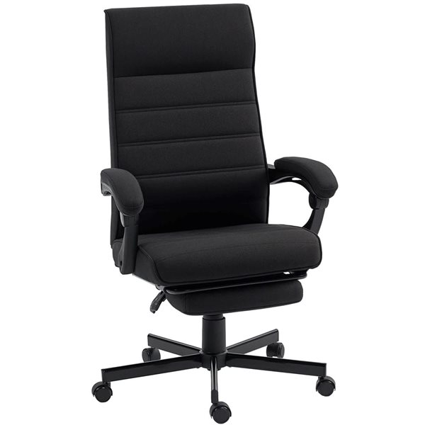 Vinsetto Black Linen High-Back Office Chair