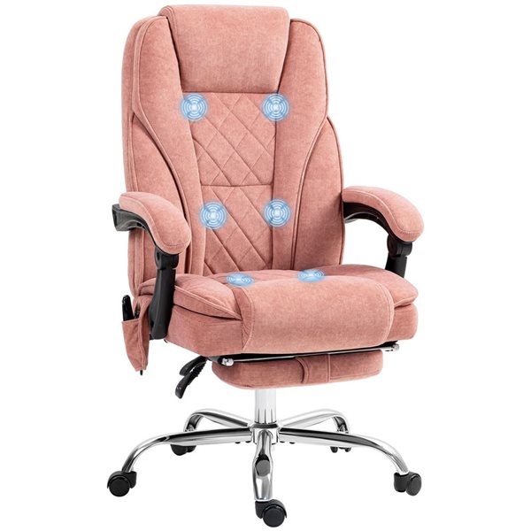 Vinsetto Pink Reclining Massage Office Chair