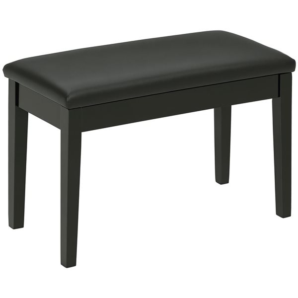 HOMCOM Black PU Leather Padded Classic Piano Bench Stool