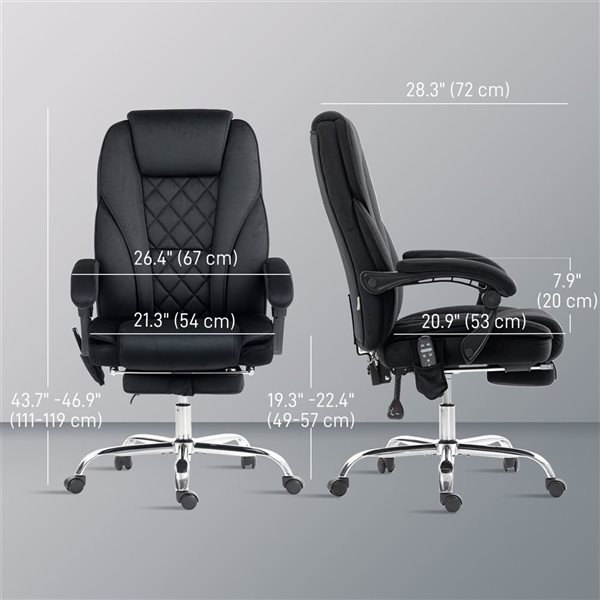 Vinsetto Black Reclining Massage Office Chair