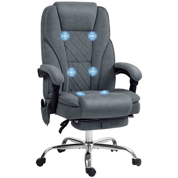 Vinsetto Dark Grey Reclining Massage Office Chair
