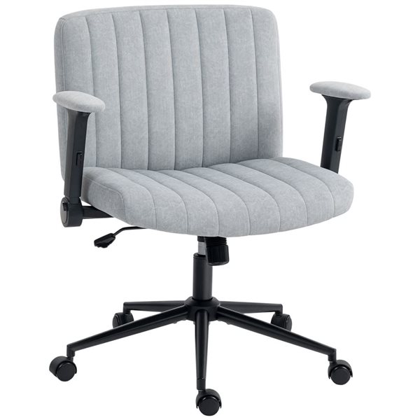 HOMCOM Grey Wide Criss Cross Office Chair with Arms, Wheels