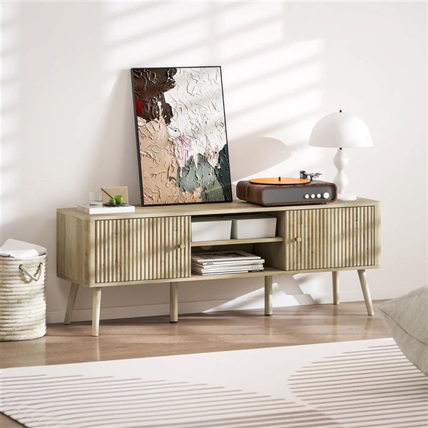 HOMCOM Oak TV Stand for 65 Inch Television