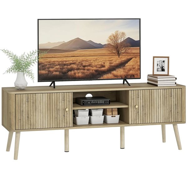 HOMCOM Oak TV Stand for 65 Inch Television